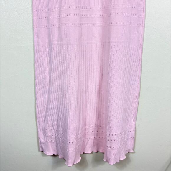 Free People Light Pink Cap Sleeve Open Back Laser Cut Robin Seamless Midi Dress - Picture 6 of 14